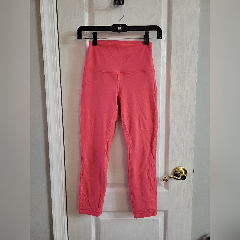 Lululemon Align High-Rise 23" Crop Leggings Glaze Pink Size 4 Double Lined